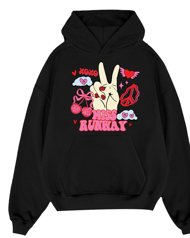Miss Runway Peace Fingers Hoodie Adults
