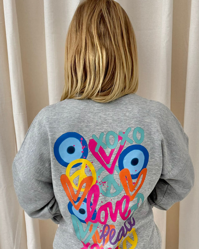 XOXO Graffiti Sweatshirt Grey