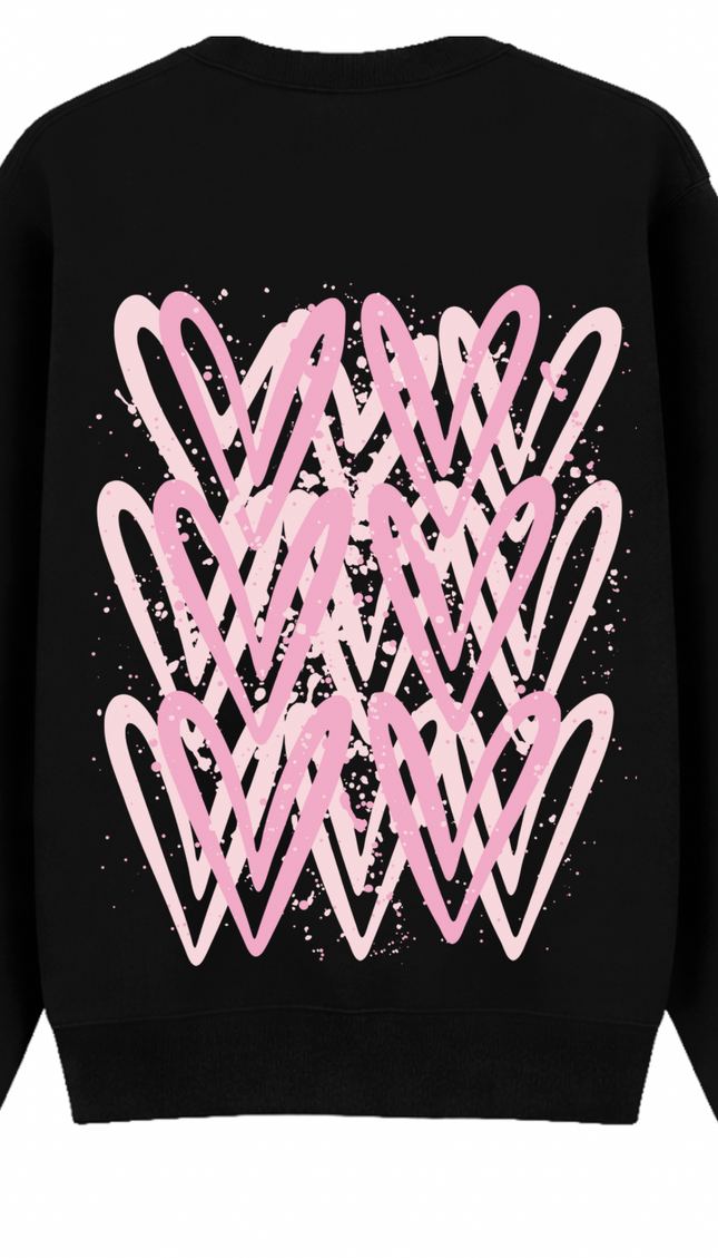 Pink Heart Printed Sweatshirt – image 9