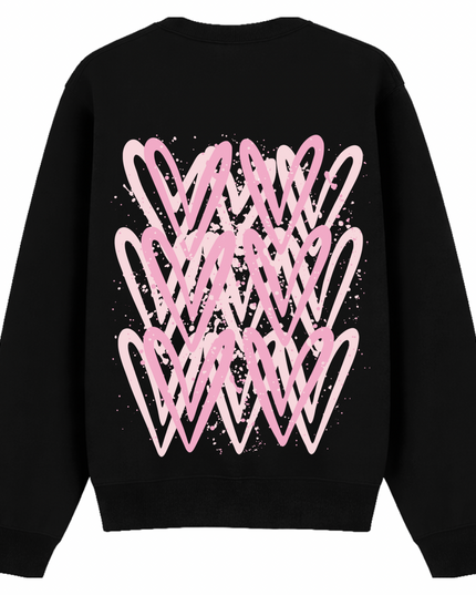 Pink Heart Printed Sweatshirt Kids