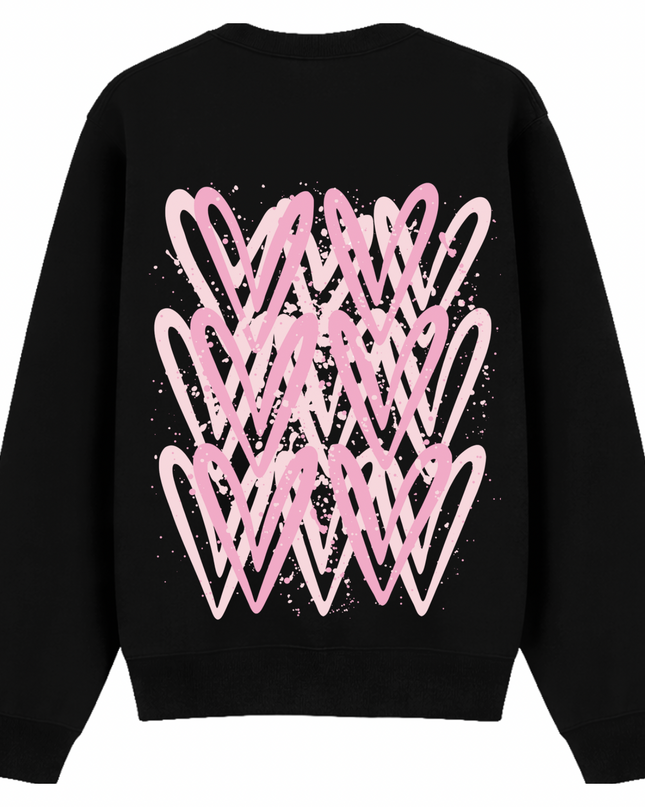 Pink Heart Printed Sweatshirt Kids