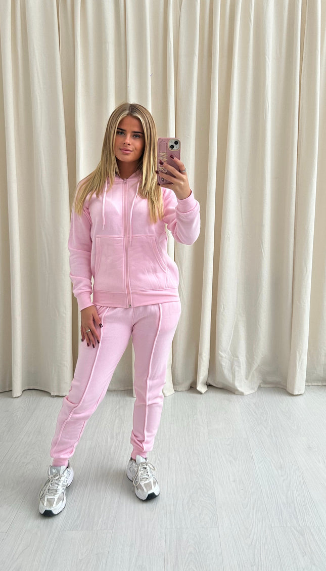 Ladies Full zip regular fit tracksuit Pink