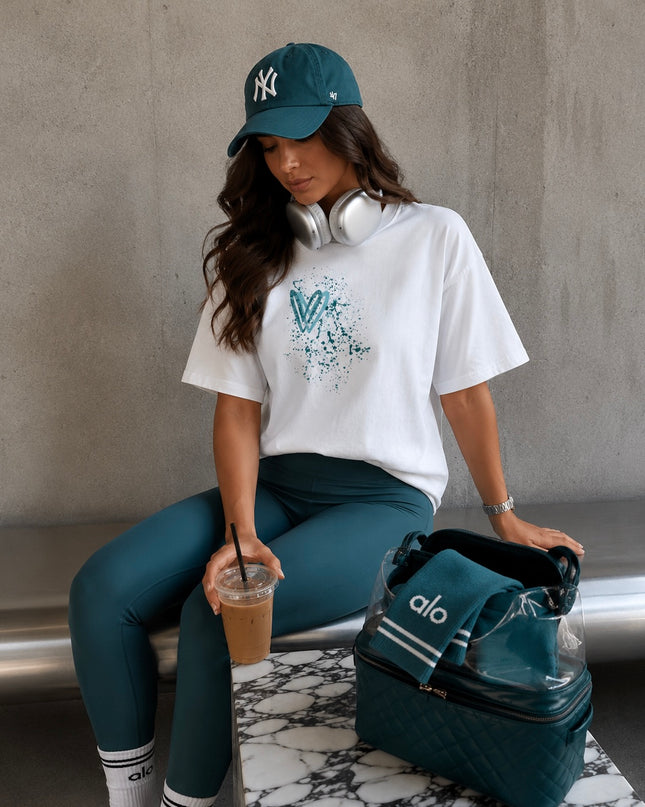 Teal Paisley Heart T-shirt