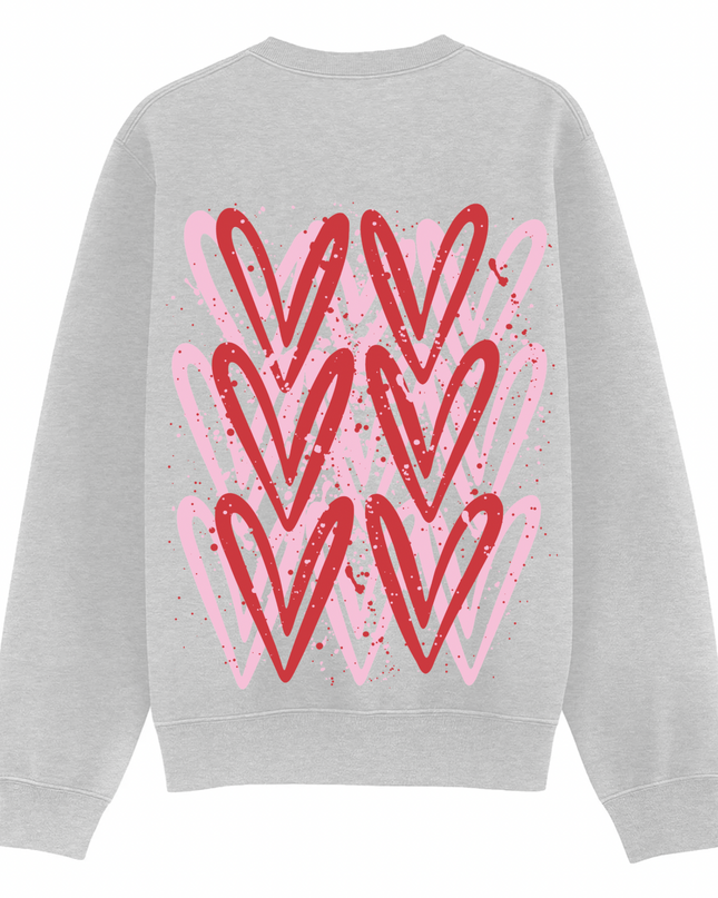 Pink/Red Heart Printed Sweatshirt Kids