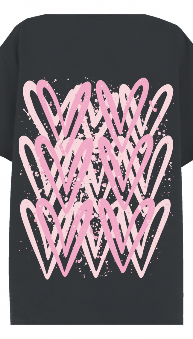 Pink Heart Printed T-shirt – image 9