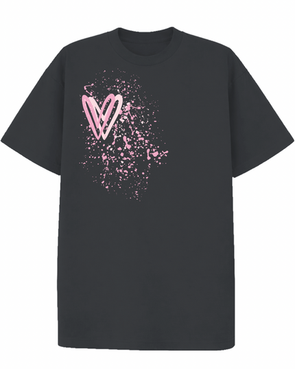 Pink Heart Printed T-shirt Adult