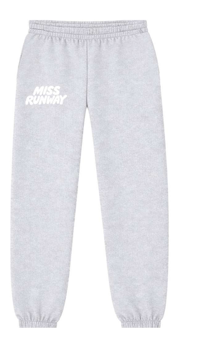 Miss Runway Established Joggers Grey/White – adult printed joggers by Miss Runway