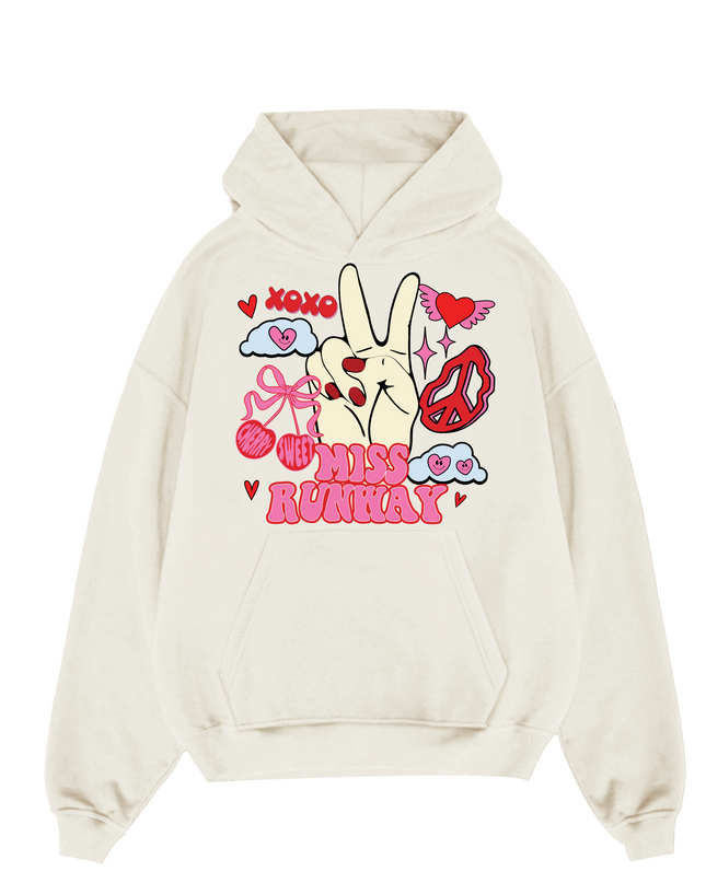 Miss Runway Peace Fingers Hoodie Adults