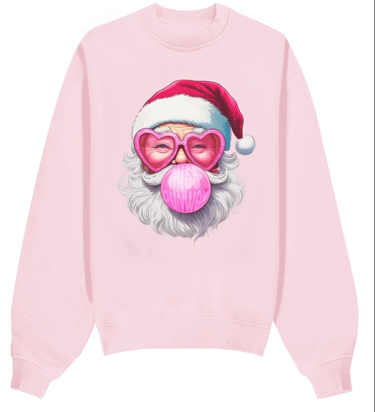 Miss Runway Bubble Santa Sweatshirt Pink