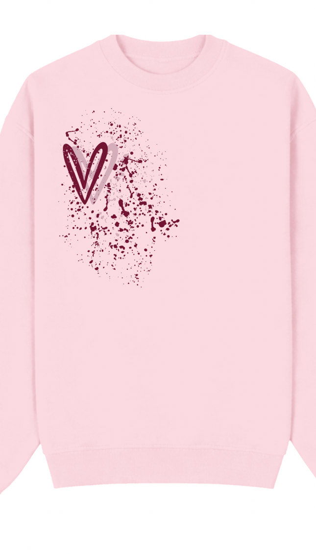 Burgundy Heart Printed Sweatshirt – image 9