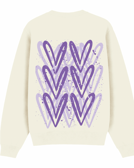 Lilac Heart Printed Sweatshirt Kids