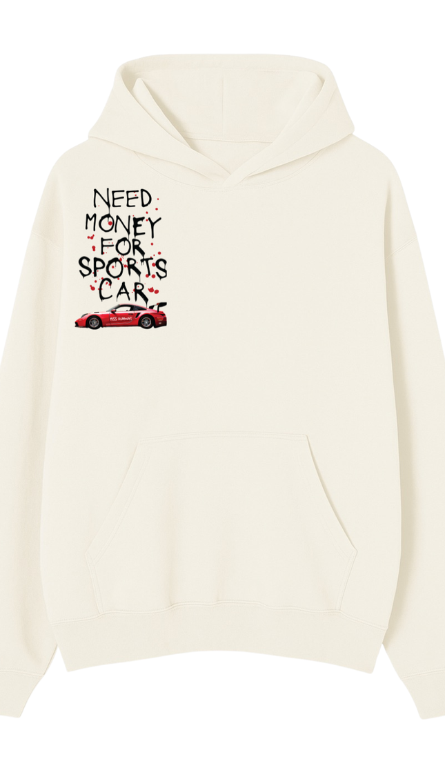 Need Money For Sports Car Red Hoodie by Miss Runway – image 2