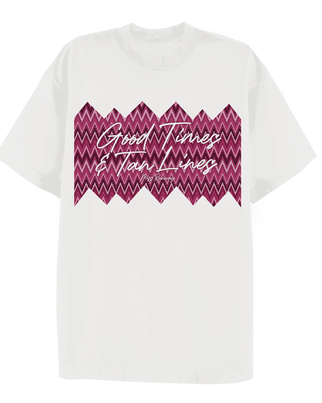 Good Times & Tan lines Zig Zag Printed T-shirt Adult