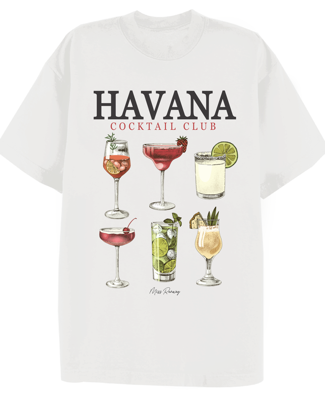 Havana Cocktail Club Printed T-shirt Adult