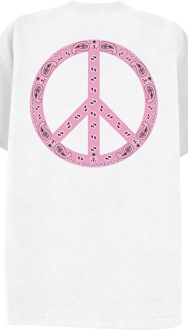 Paisley Peace T Shirt Candy Pink – adult printed t-shirt by Miss Runway