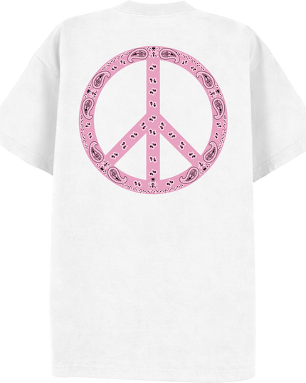 Paisley Peace T Shirt Candy Pink