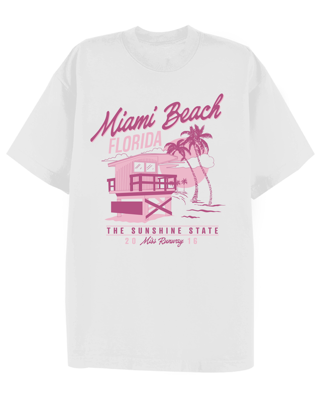 Miami Beach Sunshine State Printed T-shirt Adult