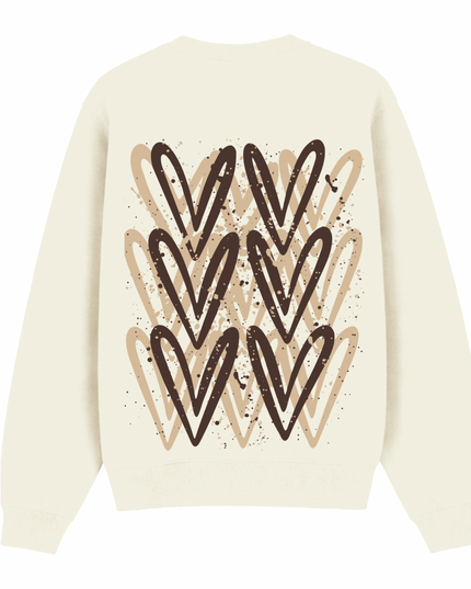 Brown Heart Printed Sweatshirt Adults