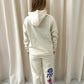 Angel Numbers Protect Your Energy Graffiti Hooded Tracksuit Cream-Red/Blue