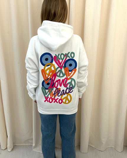 XOXO Printed Ruched Hoodie