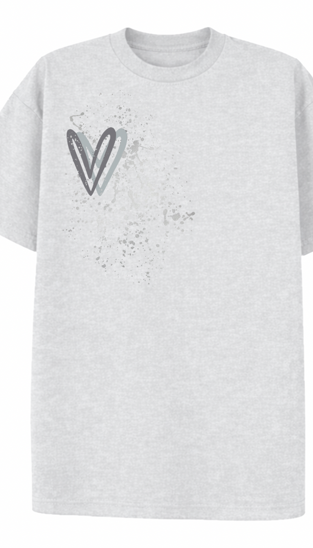 Grey Heart Printed T-shirt by Miss Runway – image 2