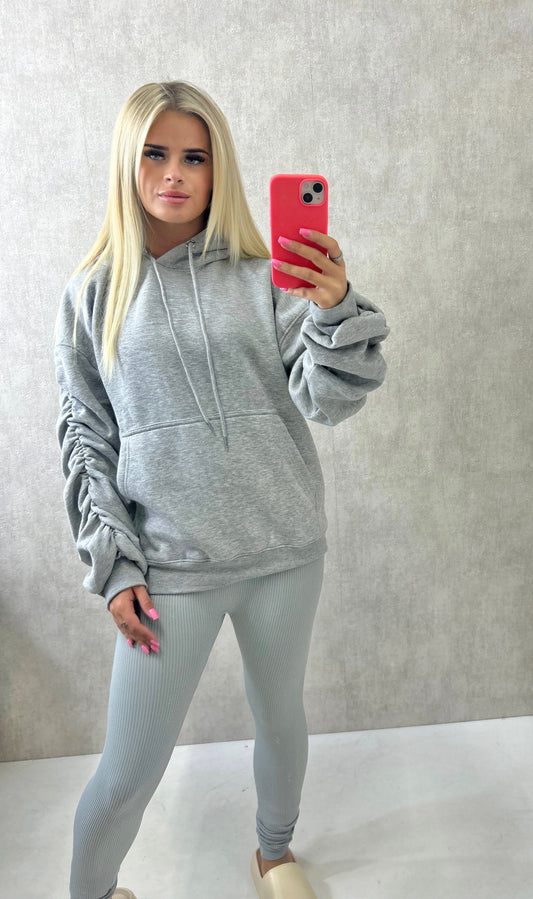Ruched Hoody Grey
