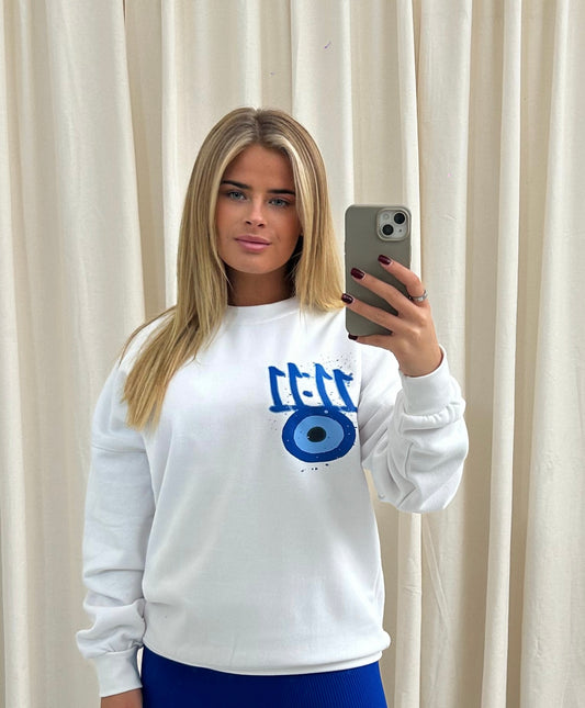 Miss Runway 11:11 Graffiti Sweatshirt White