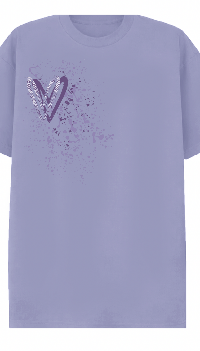 Lilac Zig Zag Heart Printed T-shirt – image 4