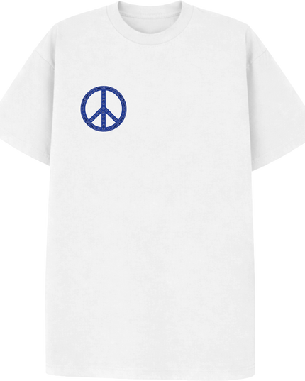 Paisley Peace T Shirt Royal Blue
