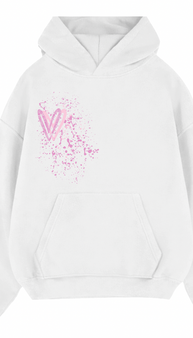 Pink Paisley Heart Printed Hoodie by Miss Runway – image 2