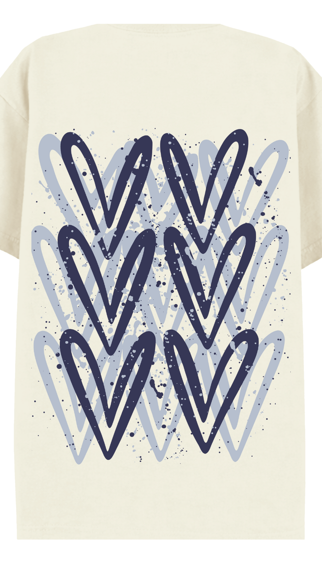 Navy Heart Printed T-shirt – image 5