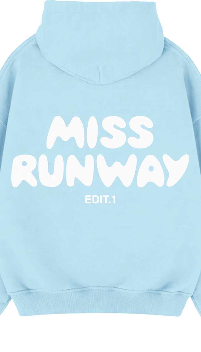 Miss Runway Edit 1 Hoodie Blue/White – adult printed hoodie by Miss Runway