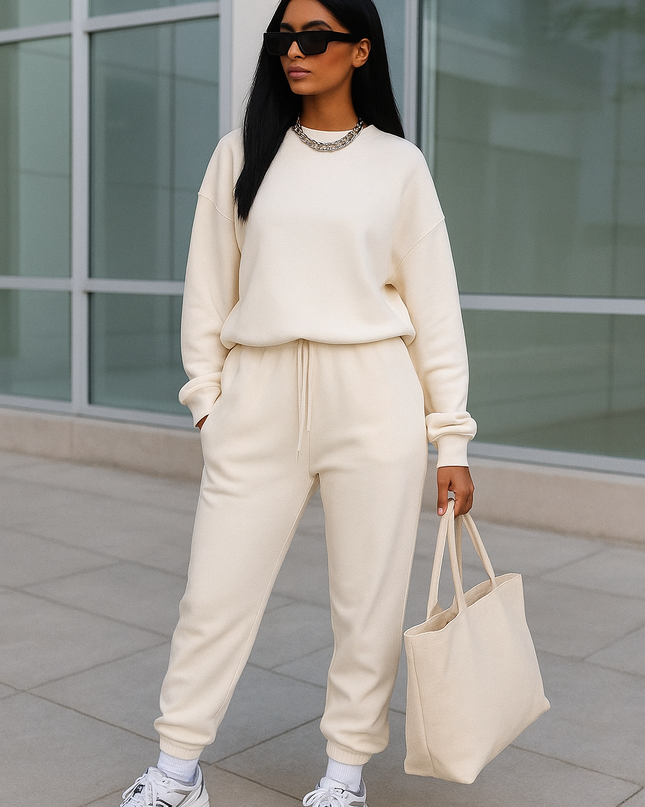 Cream Sweatshirt Tracksuit