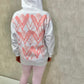 Coral/Pink Heart White Hoodie