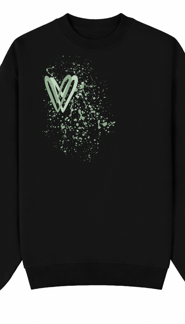 Sage Green Heart Printed Sweatshirt – image 8