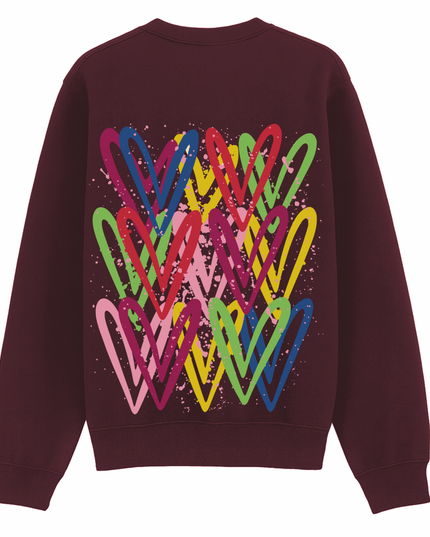 Dark Multicoloured Heart Printed Sweatshirt Kids