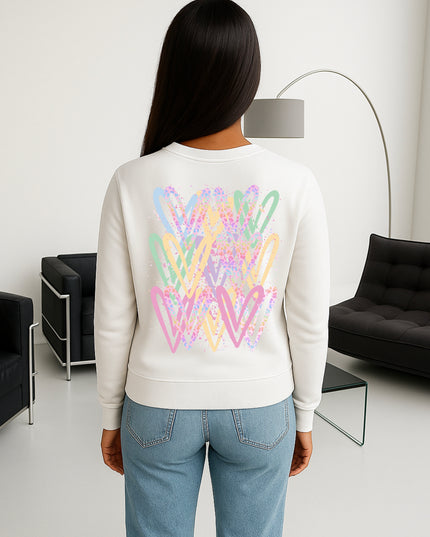 Pastel Leopard Heart Printed Sweatshirt