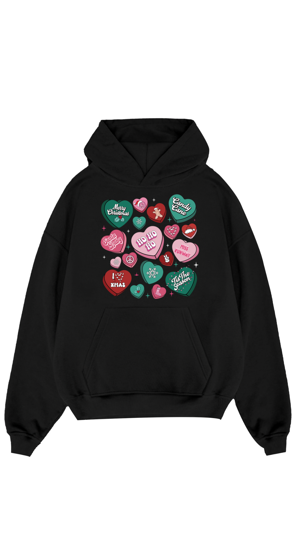 Love Heart Hoodie Black