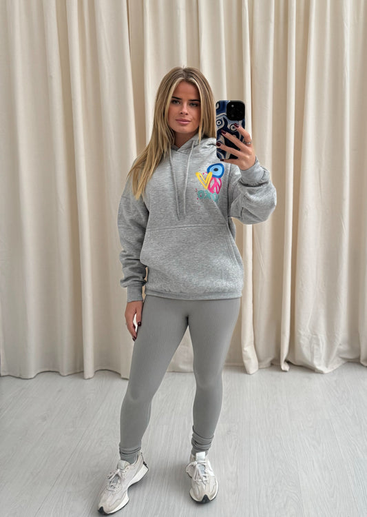 XOXO Graffiti Hoodie And Legging Set Grey