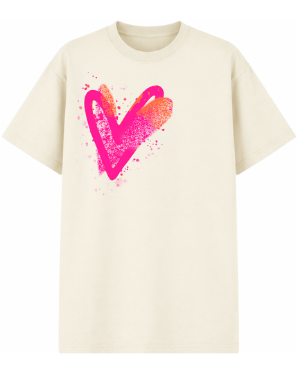 Neon Scatter Heart Printed T-shirt Kids