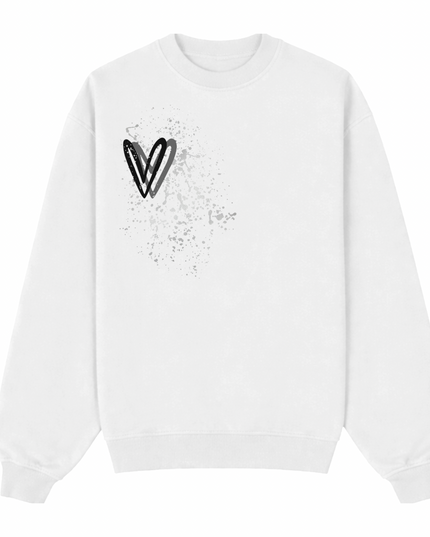 Black Heart Printed Sweatshirt Kids