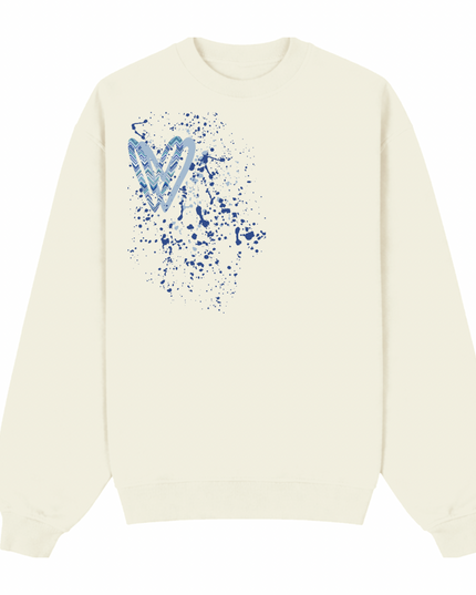Blue Zig Zag Heart Printed Sweatshirt Kids