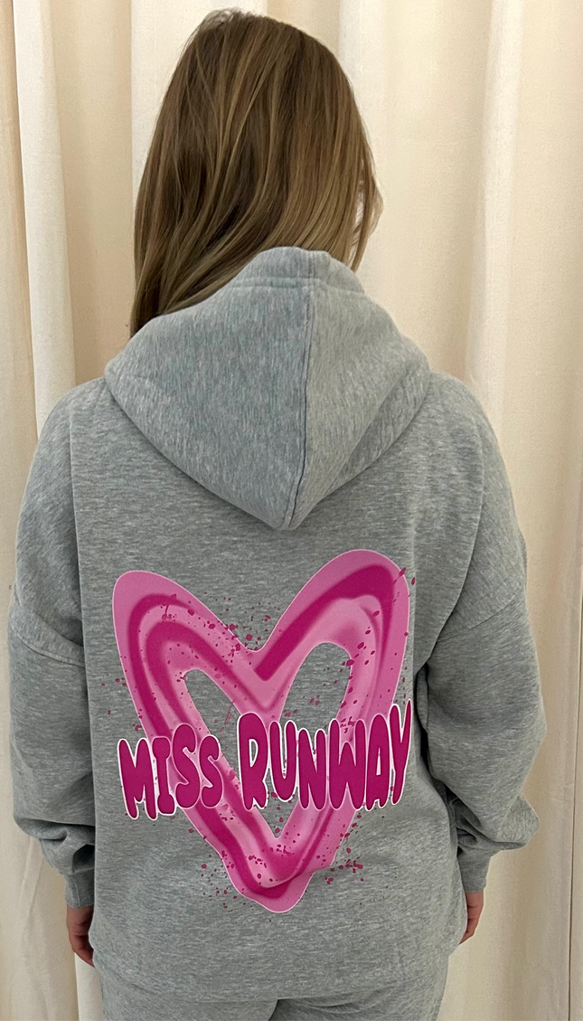 Miss Runway Pink Heart Printed Hoodie – image 6