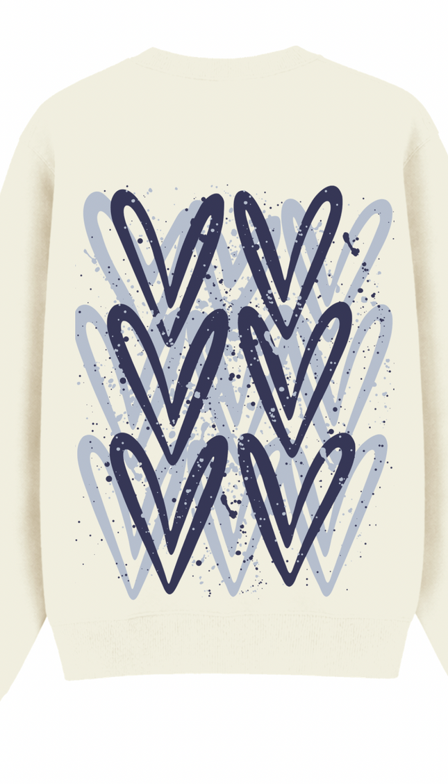 Navy Heart Printed Sweatshirt – image 5