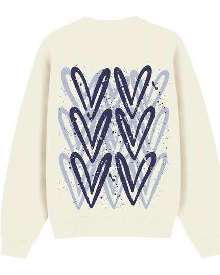 Navy Heart Printed Sweatshirt Kids