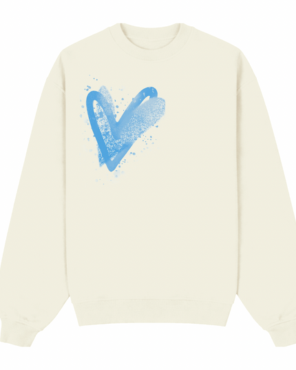 Blue Scatter Heart Printed Sweatshirt Adults