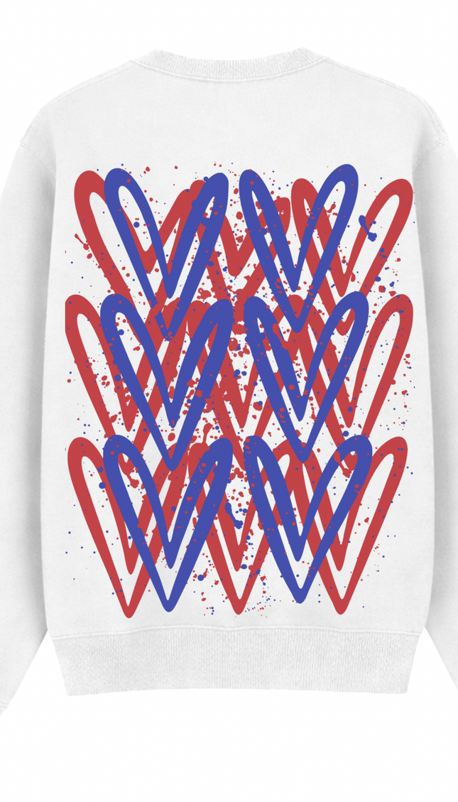 Red/Royal Heart Printed Sweatshirt – additional view