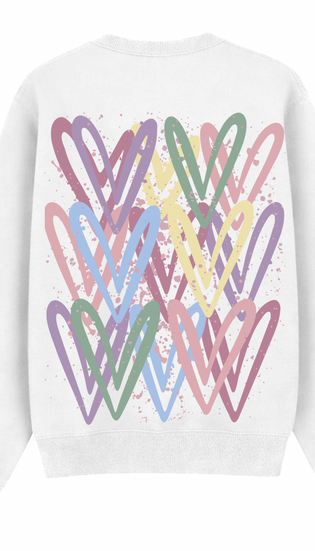 Dark Pastel Heart Printed Sweatshirt – additional view