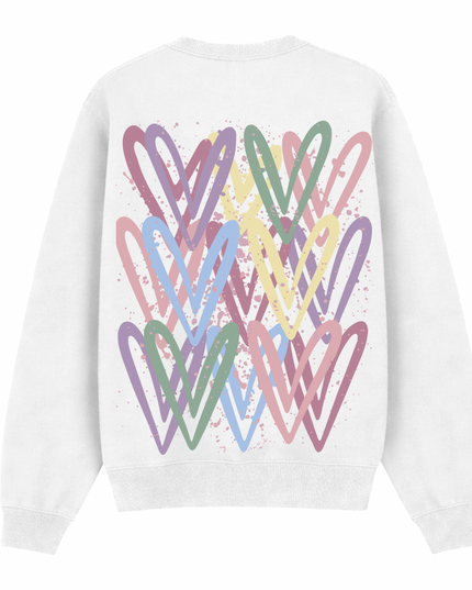 Dark Pastel Heart Printed Sweatshirt Adults
