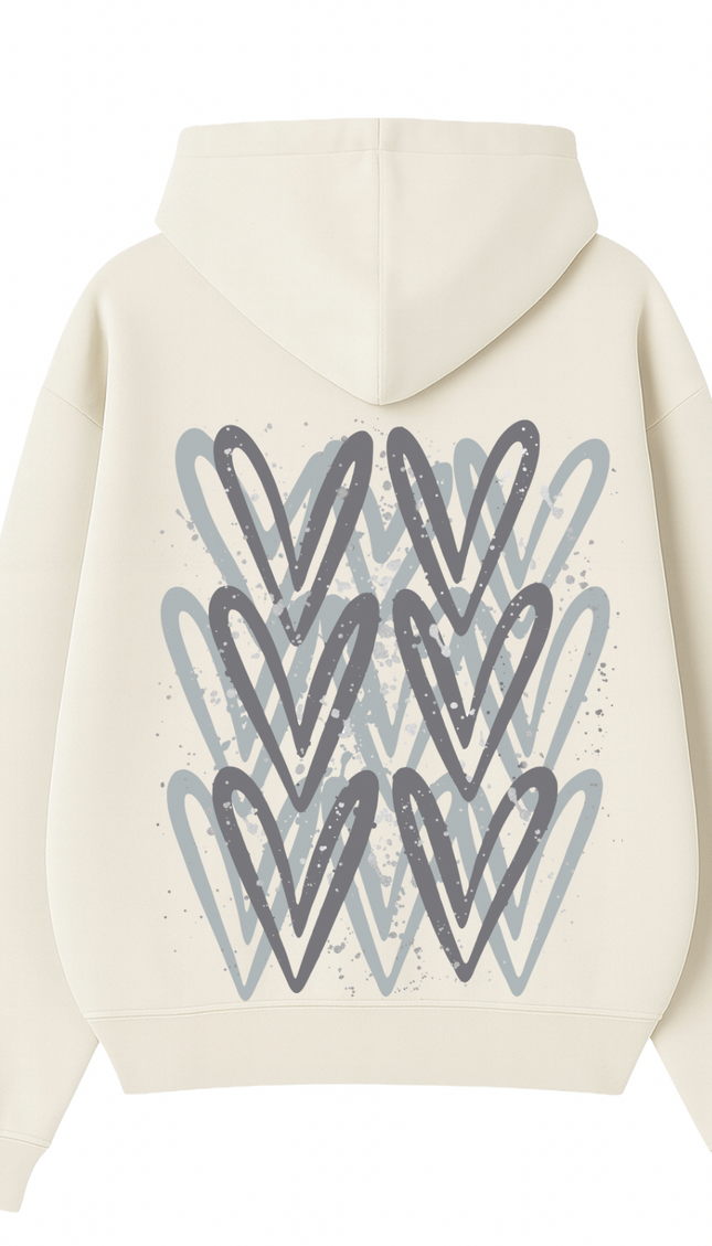 Grey Heart Printed Hoodie – additional view